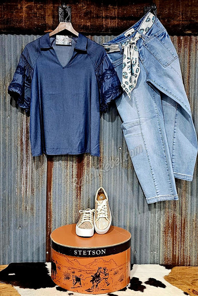 Bootstitch Babe Top in Denim #6623