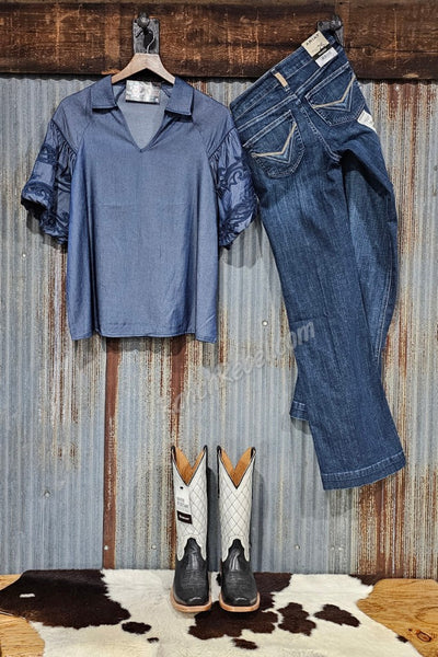 Bootstitch Babe Top in Denim #6623