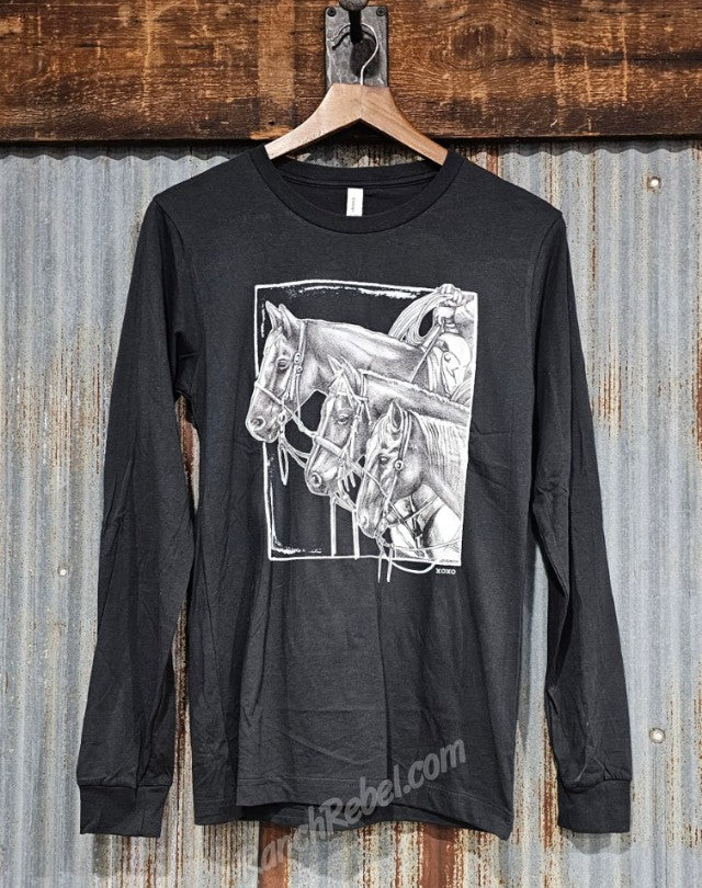 Three Horses Long Sleeve Tee #6627