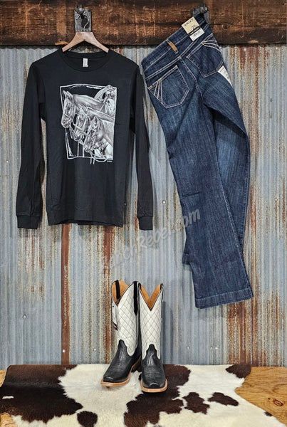 Three Horses Long Sleeve Tee #6627