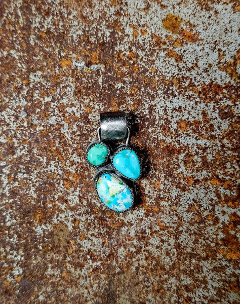 Light Blue Turquoise Cluster Pendant #6650