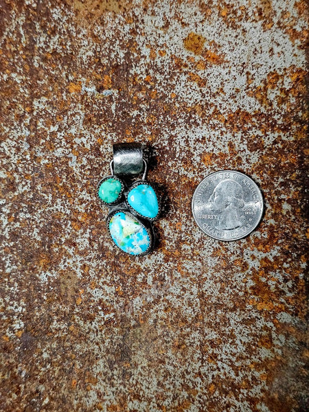 Light Blue Turquoise Cluster Pendant #6650