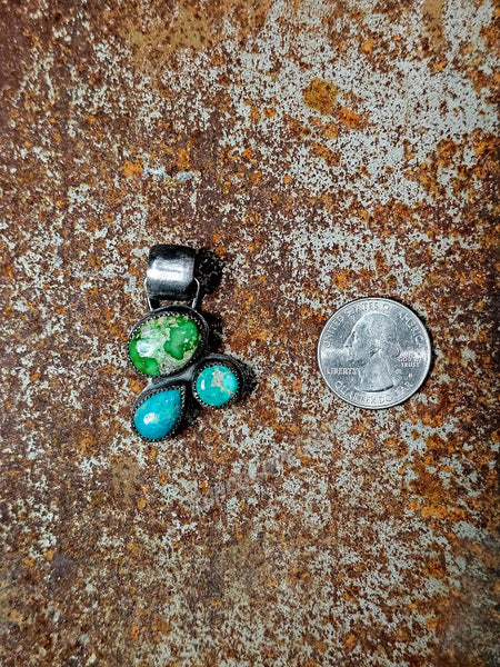 Green Turquoise Cluster Pendant #6649