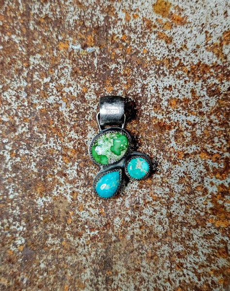Green Turquoise Cluster Pendant #6649