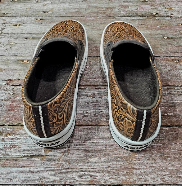 Ariat Skylar Slip On in Brown Floral Emboss #6657
