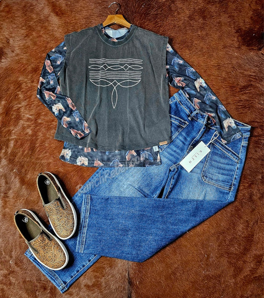 Horse Head Mesh Top #6656