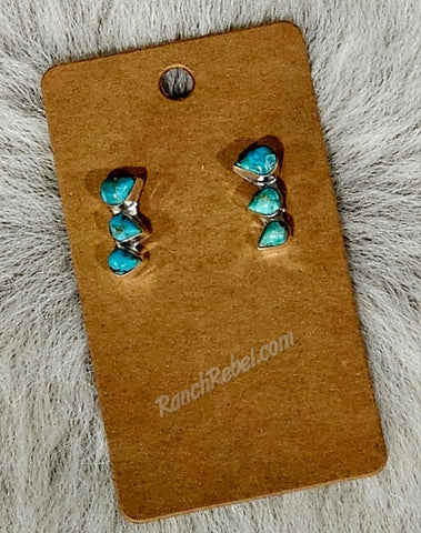 Three Stone Turquoise Ear Crawlers #6659