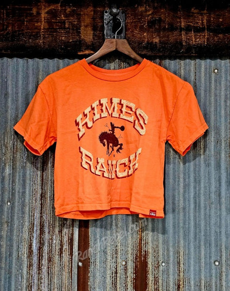 Kimes Ranch Lucky B Bucking Crop Tee in Orange #6661