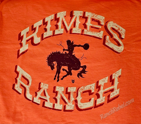 Kimes Ranch Lucky B Bucking Crop Tee in Orange #6661