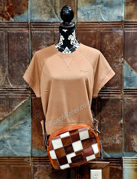 Checkered Cowhide Belt/Sling Bag #6672