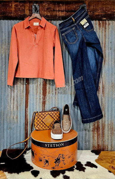 Kimes Ranch Abby Long Sleeve Knit in Spice Red #6670