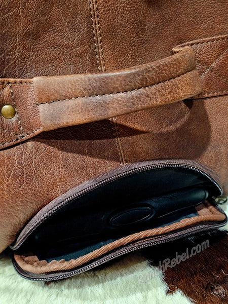 Cowhide Duffel Bag #6673