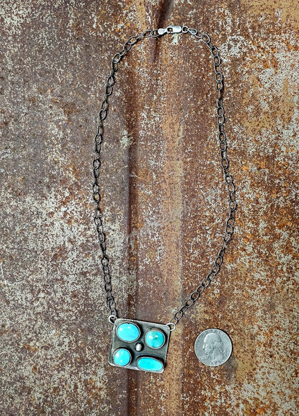 Four Stone Sleeping Beauty Turquoise Necklace #6676