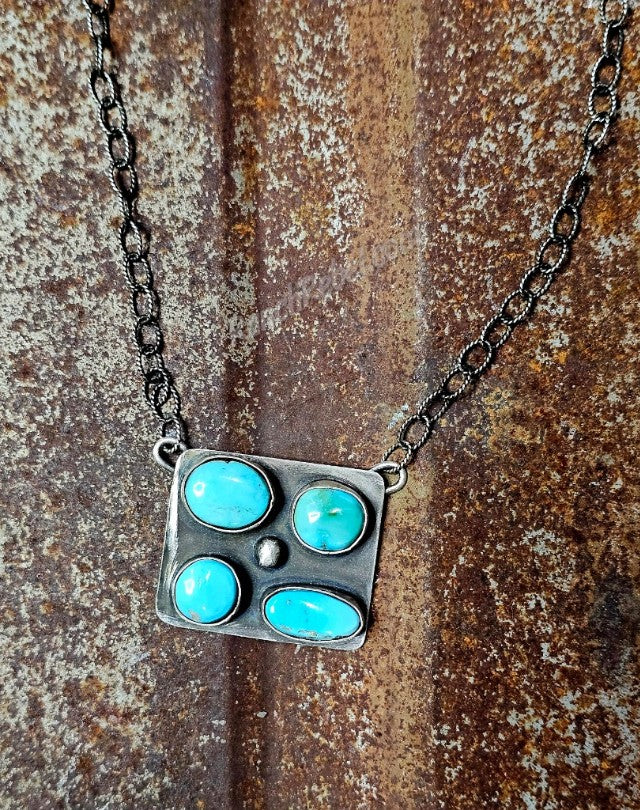 Four Stone Sleeping Beauty Turquoise Necklace #6676