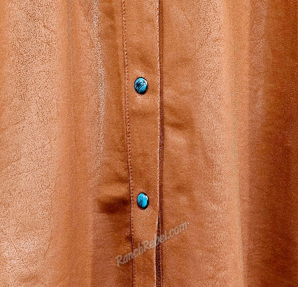 Leather Lux Sorrel Bow Pearl Snap #6684