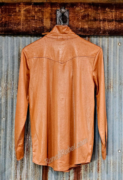 Leather Lux Sorrel Bow Pearl Snap #6684