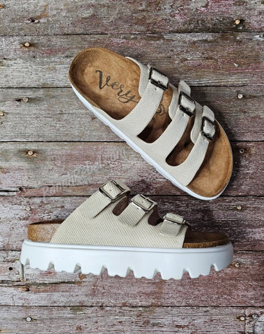 Plaza Sandal in Cream #6681