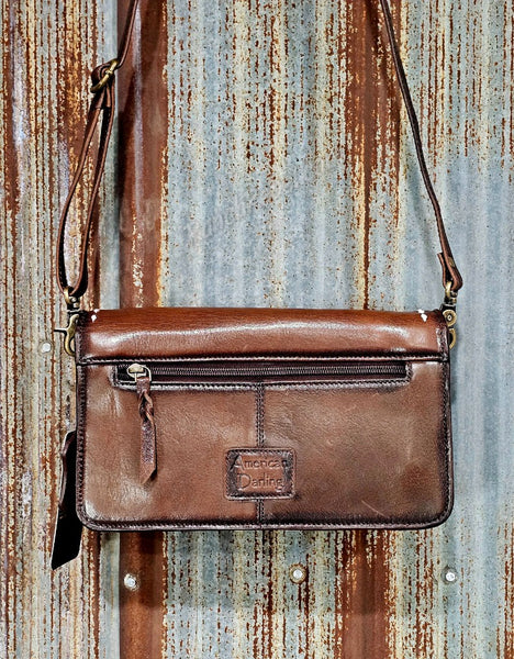 Brown Bootstitch Clutch Bag #6685