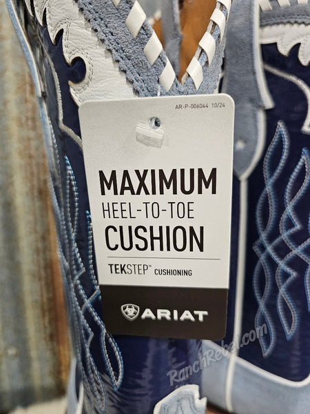 Ariat Riata Baby Blue Jean Suede/Sin City Boot #6691