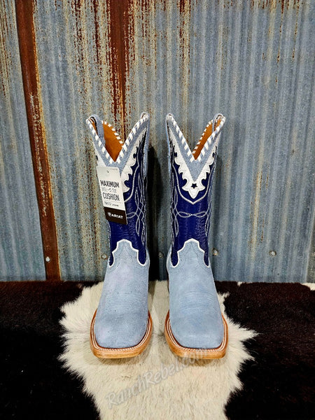 Ariat Riata Baby Blue Jean Suede/Sin City Boot #6691