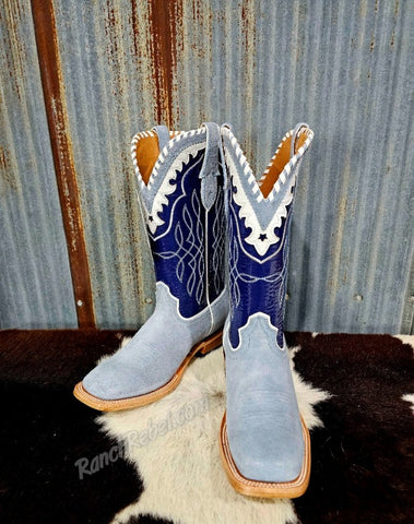 Ariat Riata Baby Blue Jean Suede/Sin City Boot #6691