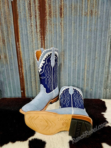 Ariat Riata Baby Blue Jean Suede/Sin City Boot #6691