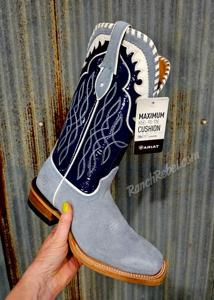 Ariat Riata Baby Blue Jean Suede/Sin City Boot #6691