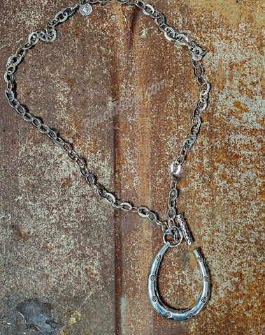 Silver Toggle Horseshoe Necklace #6701