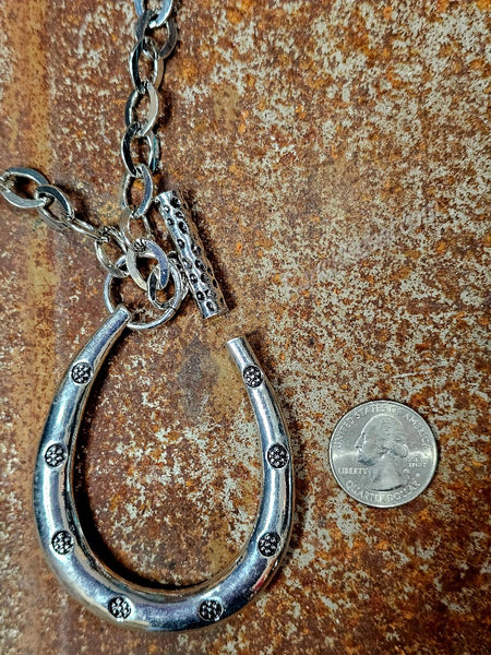 Silver Toggle Horseshoe Necklace #6701