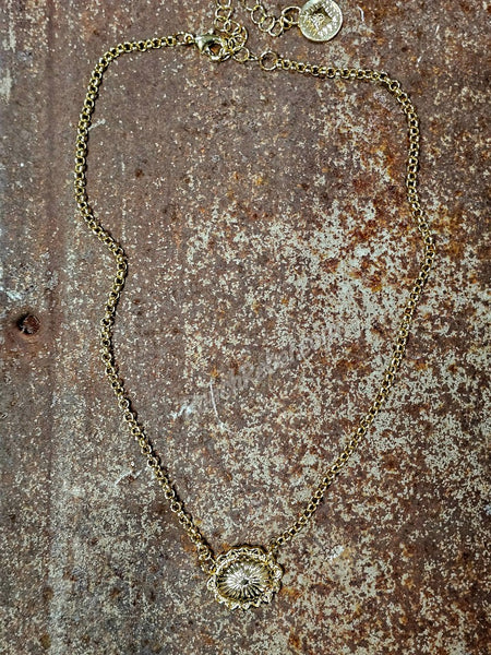 Dainty Gold Concho Necklace #6702