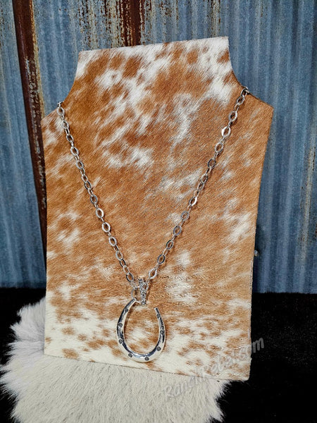 Silver Toggle Horseshoe Necklace #6701