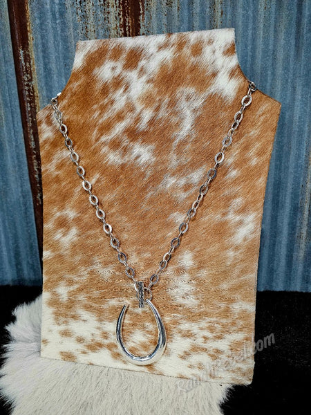 Silver Toggle Horseshoe Necklace #6701