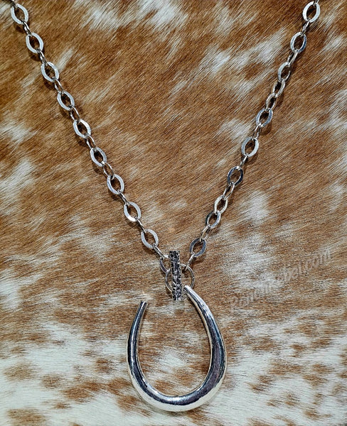 Silver Toggle Horseshoe Necklace #6701