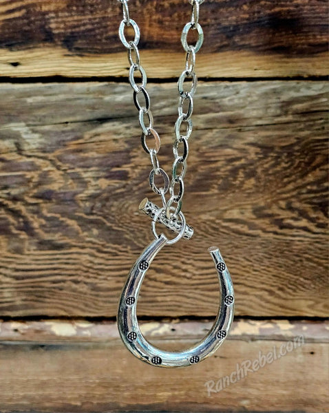 Silver Toggle Horseshoe Necklace #6701