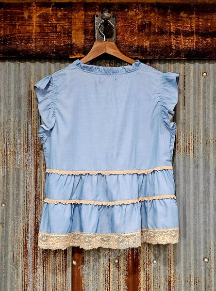 Denim & Lace Top #6709