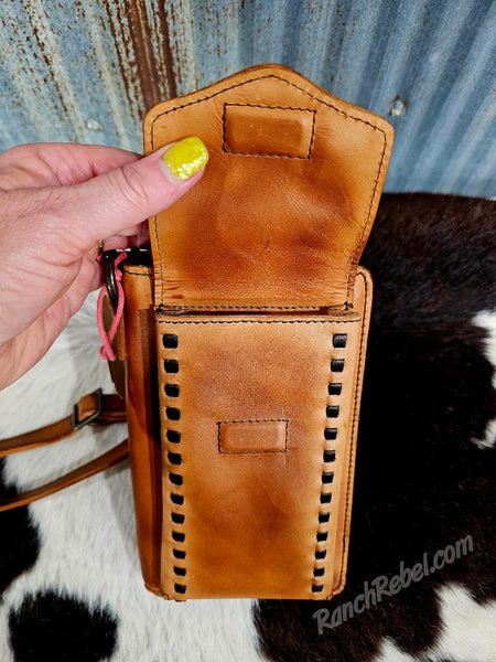 STS Ranch Bandera Tan Quickdraw Crossbody Wallet #6720