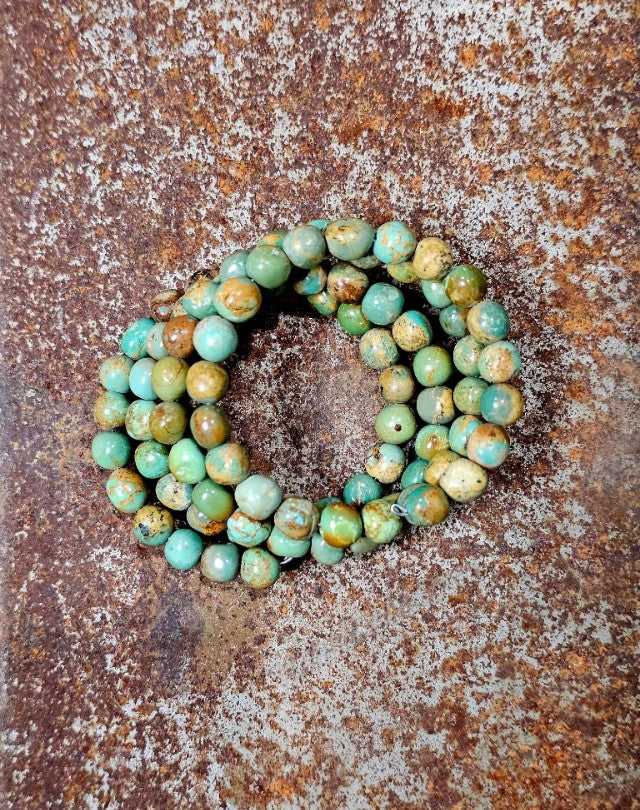 Green Turquoise Memory Wire Bracelet #6715