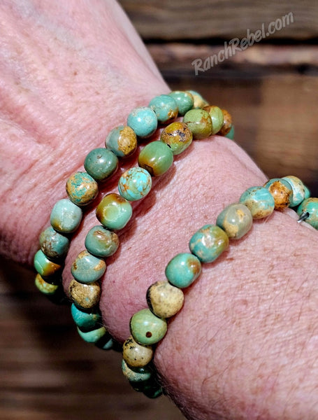 Green Turquoise Memory Wire Bracelet #6715