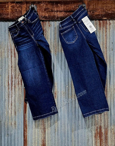 Risen Darkest Wash Wide Leg Crops #6738