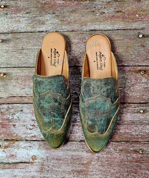 Agave Sky Oasis Turquoise Mules #6747