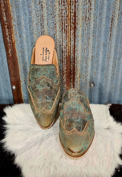 Agave Sky Oasis Turquoise Mules #6747