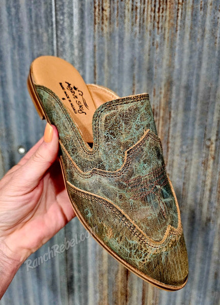 Agave Sky Oasis Turquoise Mules #6747