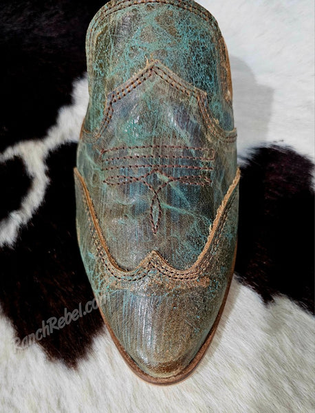 Agave Sky Oasis Turquoise Mules #6747
