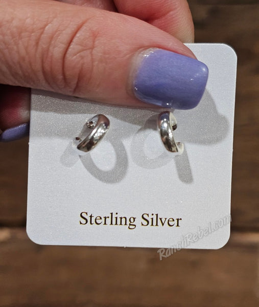 Sterling Silver Huggie Hoops #6767