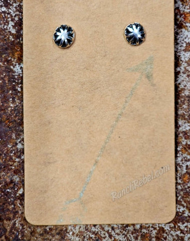 Sterling Silver Dainty Concho Earrings #6768