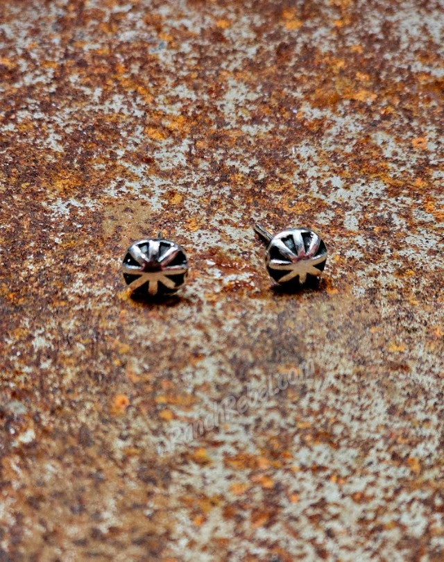 Sterling Silver Dainty Concho Earrings #6768