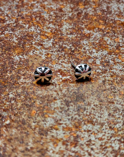 Sterling Silver Dainty Concho Earrings #6768
