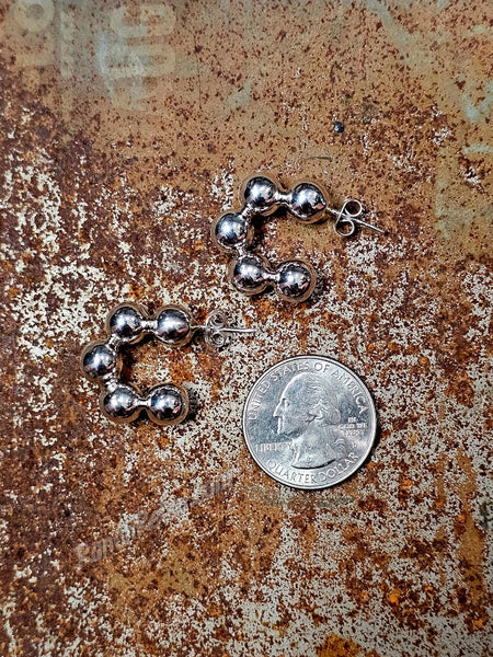 Sterling Silver Pearl Cluster Hoops #6782