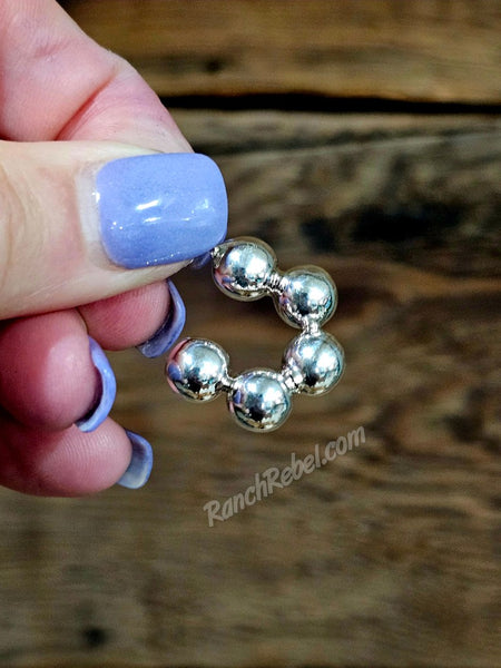 Sterling Silver Pearl Cluster Hoops #6782
