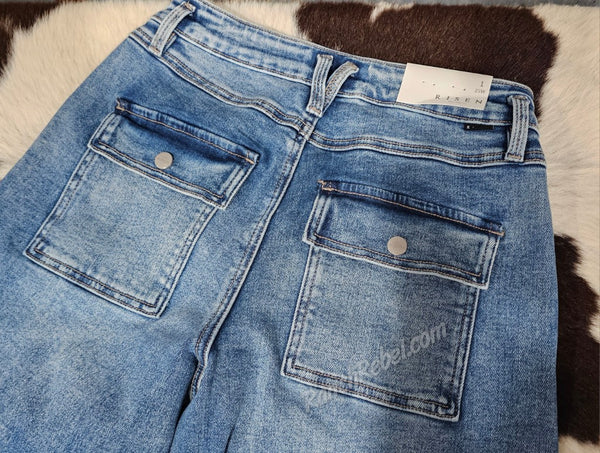 Risen Relaxed Front Seam Crops #6783